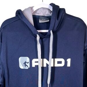 AND1 Mens Navy Blue Basketball Hoodie Sweatshirt XL
